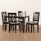 Baxton Studio Mael Grey Upholstered Espresso Finished 5-Piece Wood Dining Set 157-9728-8026 - alternate 5